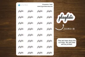 Playdate Text Stickers, Play date Script Stickers for Planners, Journals, and Notebooks | Mini Scripts