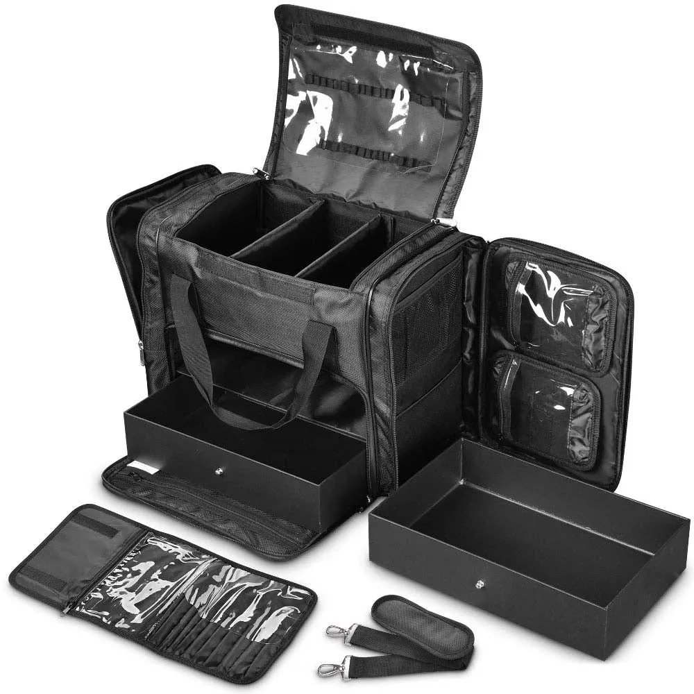 Portable Train Case with Drawers