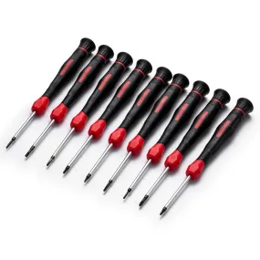 Precision Screwdriver Set, 9 Pcs, Phillips, Slotted, Torx Star, Magnetic Repair Tool