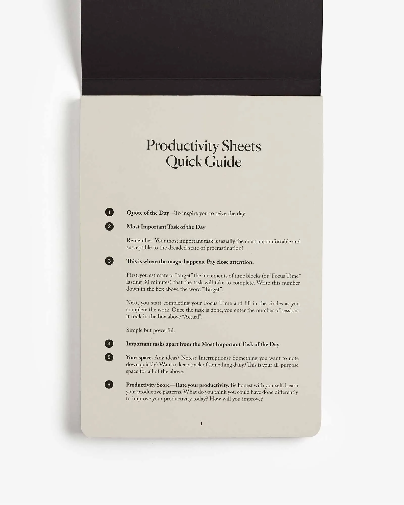 Productivity Sheets