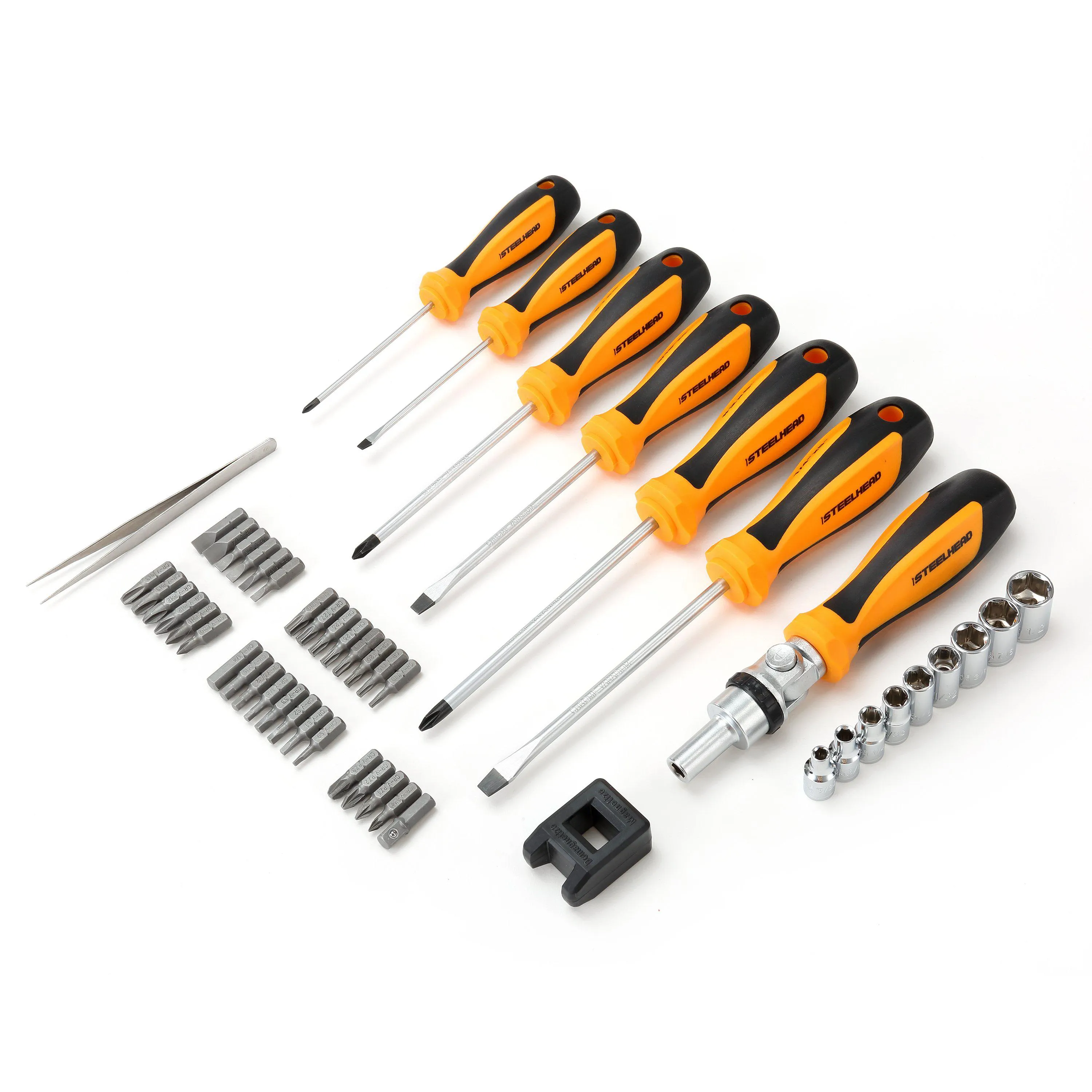 Ratcheting Screwdriver and Socket Set (51 Piece)