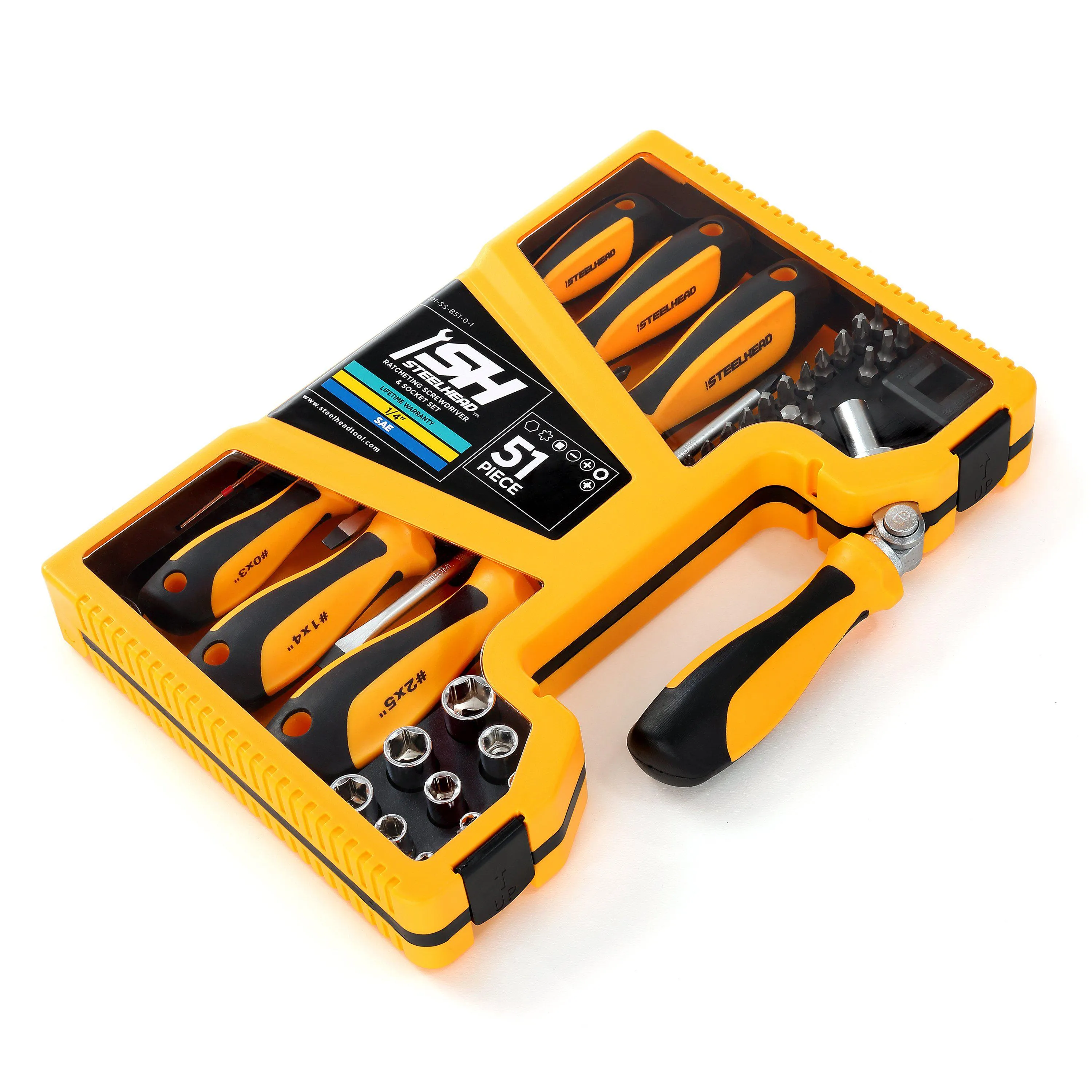 Ratcheting Screwdriver and Socket Set (51 Piece)