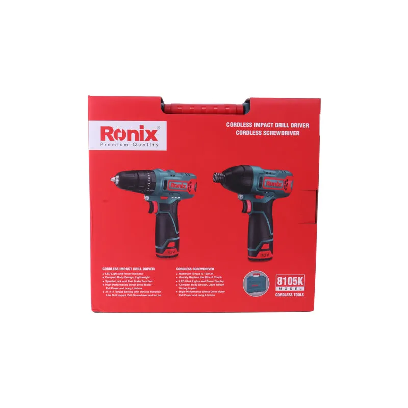 RONIX 8105K CORDLESS IMPACT DRILL AND DRIVER COMBO KIT