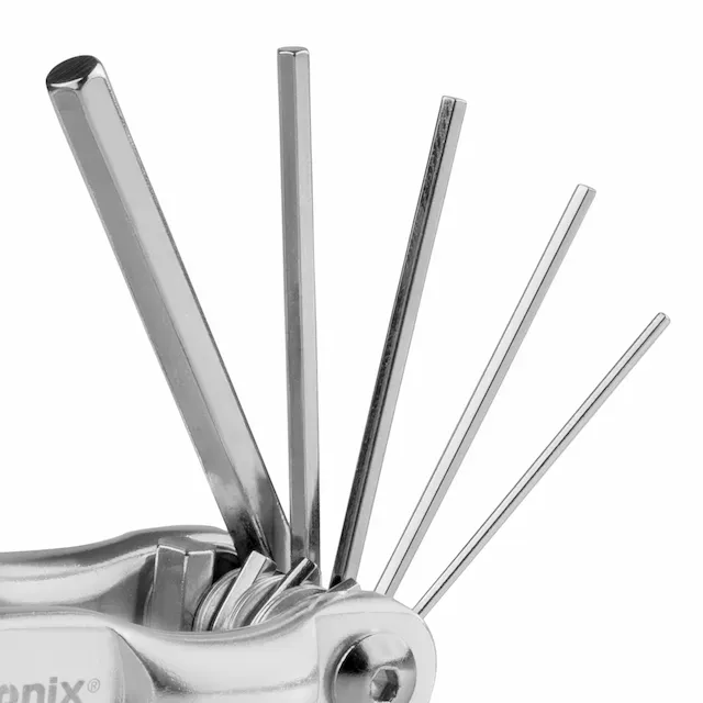 RONIX RH-2040 ALUMINUM FOLDING HEX KEY SET, 8pc, METRIC