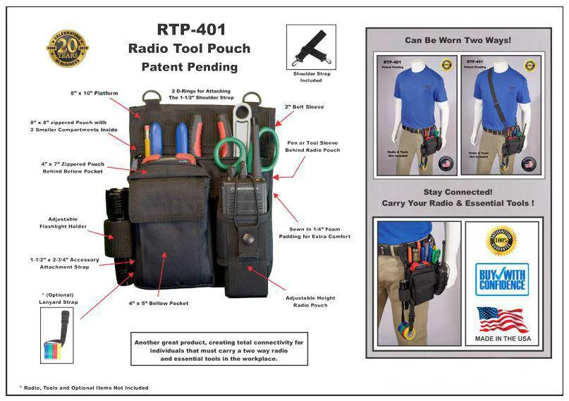 RTP-401 Two-Way Radio Tool Pouch