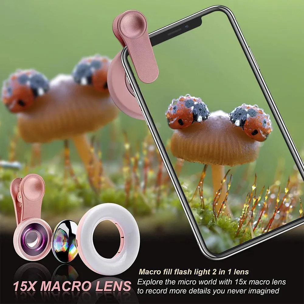 Smartphone Macro Lens with LED Ring Flash - Capture Stunning Close-Ups