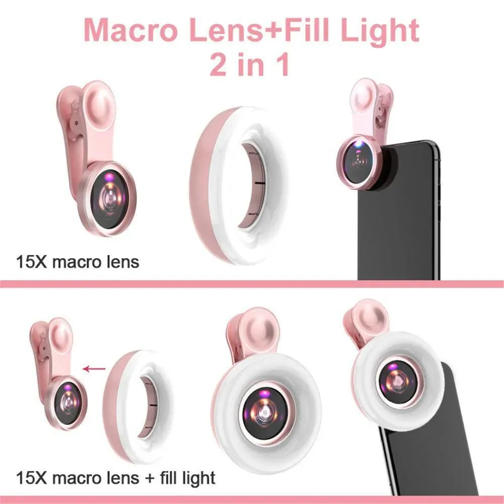 Smartphone Macro Lens with LED Ring Flash - Capture Stunning Close-Ups