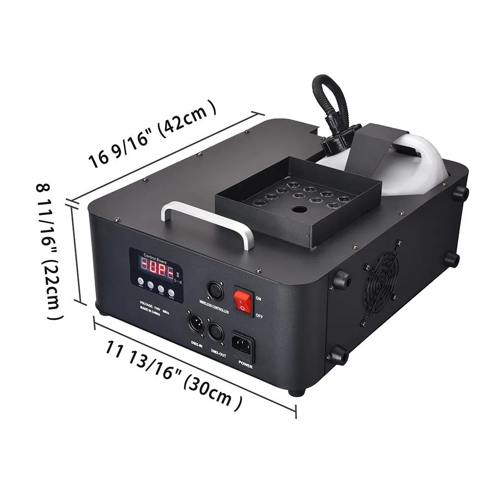 TheLAShop 20,000 CFM 1500W LED Smoke Fog Machine Fogger Remote DMX Wire