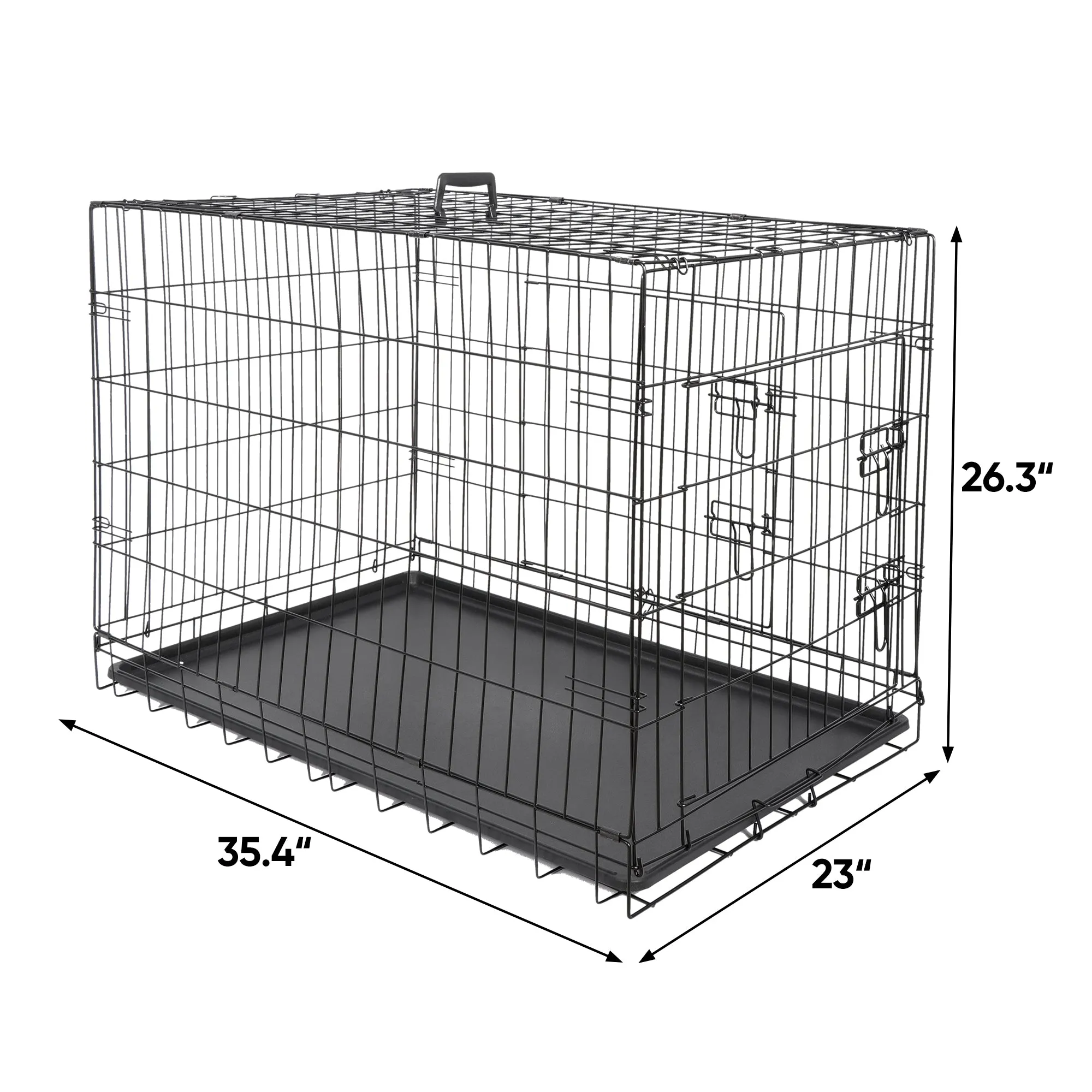 ZENY™ 36 inch Dog Crate Double Door Folding Metal Dog or Pet Crate Kennel