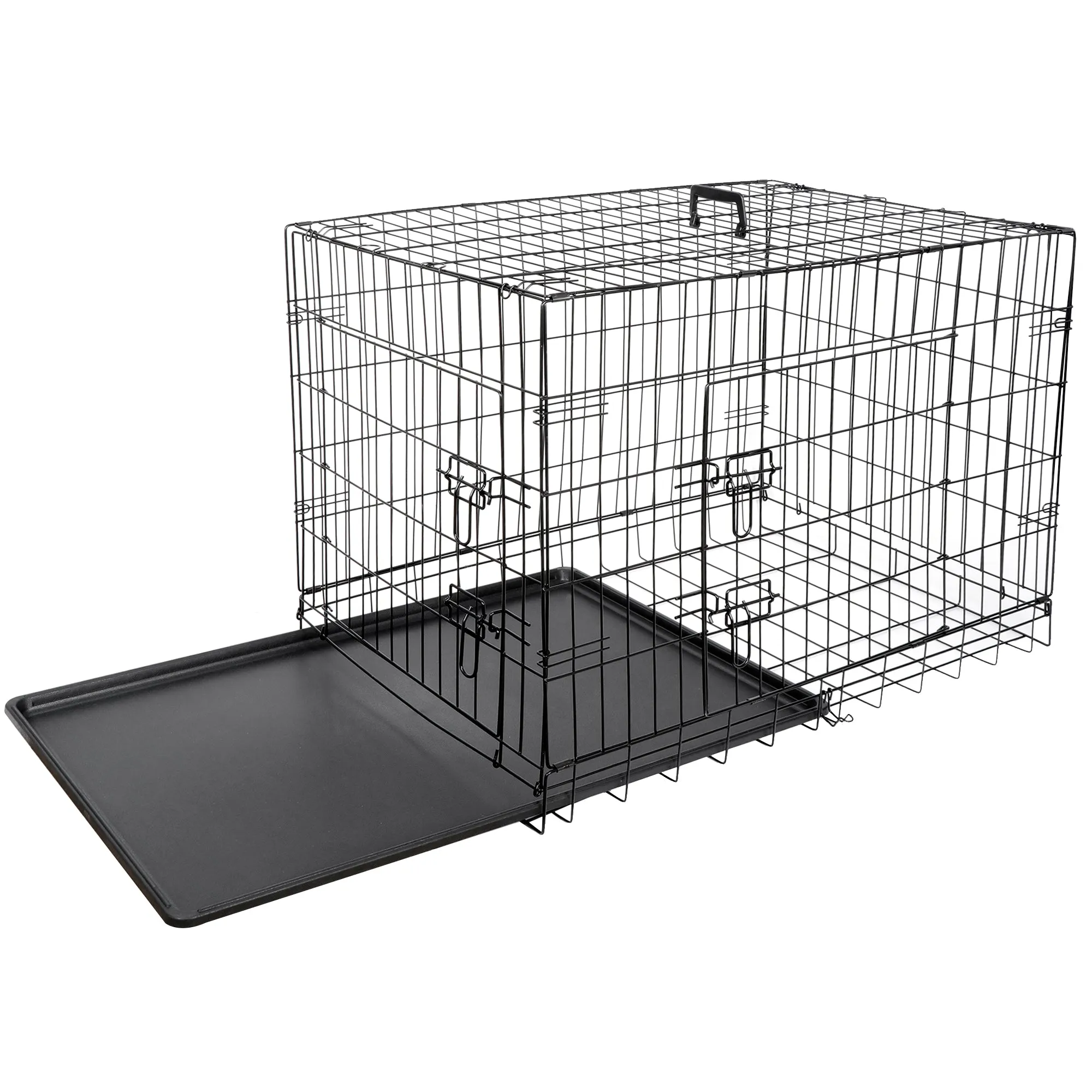 ZENY™ 36 inch Dog Crate Double Door Folding Metal Dog or Pet Crate Kennel