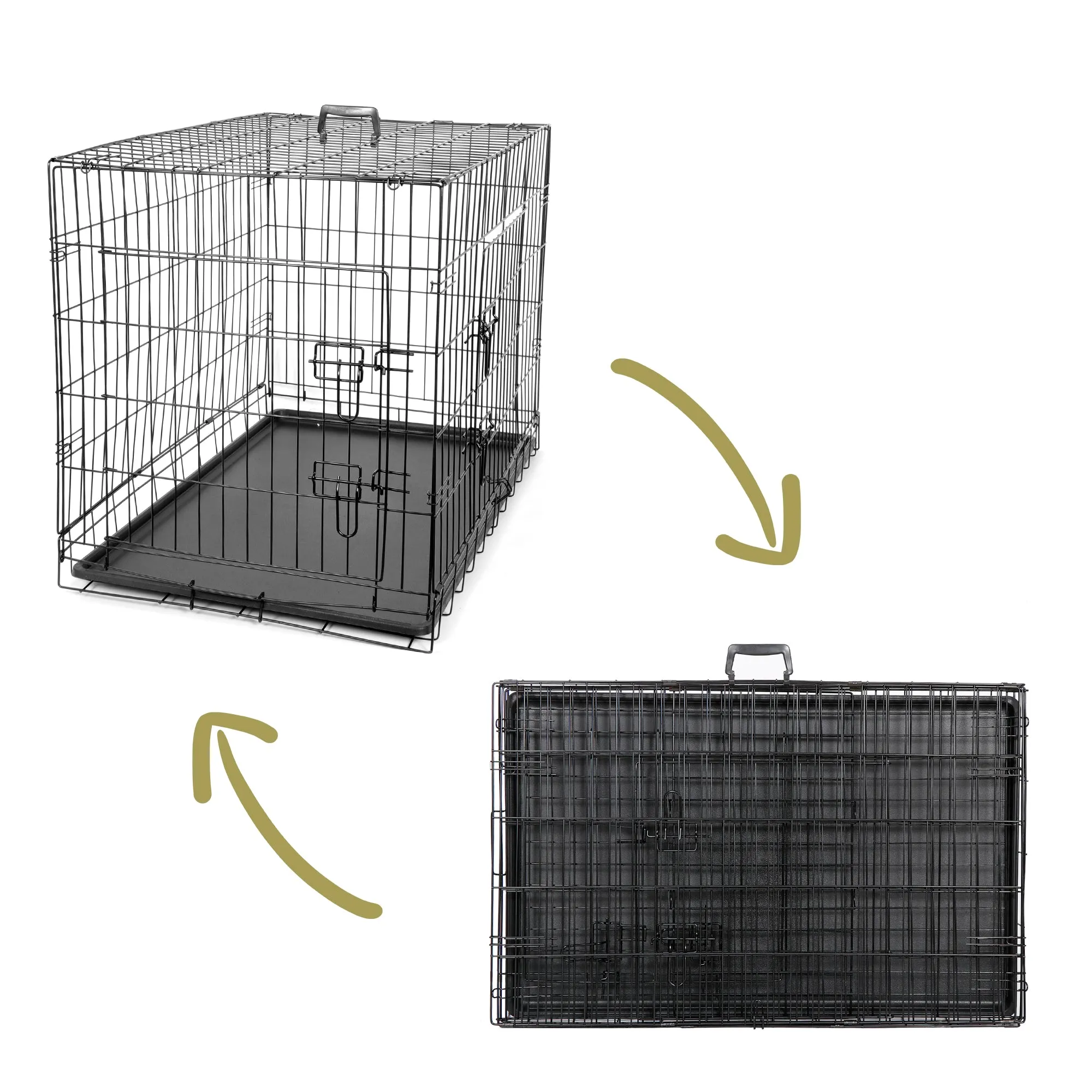 ZENY™ 36 inch Dog Crate Double Door Folding Metal Dog or Pet Crate Kennel